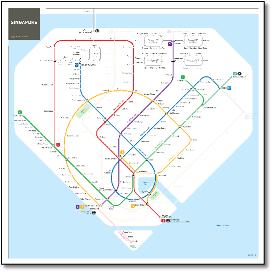 Singapore MRT & LRT train / rail map